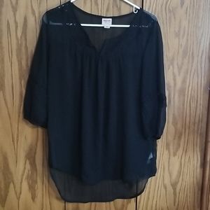 Mossimo black sheer blouse